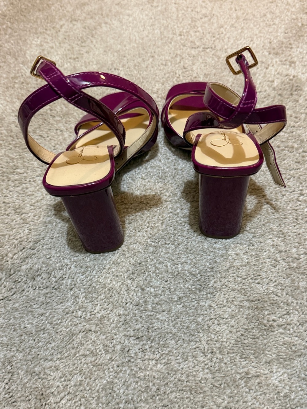 Jessica Simpson Plum Patent Strappy High Heel Sandals - Picture 3 of 4
